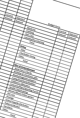 budget sheet